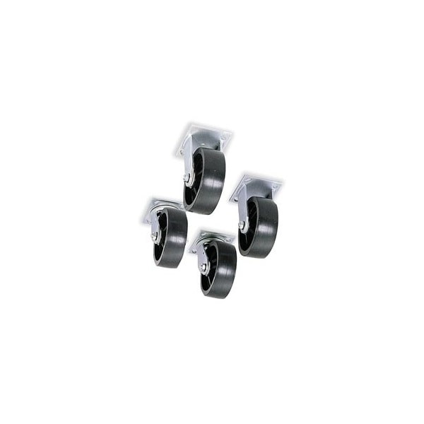 Caster Set, 5" L, Steel, Black